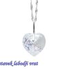 Ogrlica Kristalno srce bela patina z nastavkom s kristalom Swarovski®