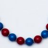 Rdeče modra ogrlica s Swarovski biseri