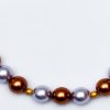 Rjavo srebrna ogrlica s Swarovski biseri