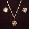 Set ogrlica in klasični uhani z Rivoli kristali Swarovski® - Srebrna patina