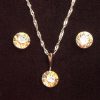 Set ogrlica in klasični uhani z Rivoli kristali Swarovski® - Zlata patina