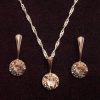 Set ogrlica in kratki viseči uhani z Rivoli kristali Swarovski® - Roza patina