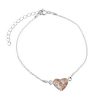 Roza patina zapestnica Kristalno srce kristal Swarovski®