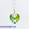 Ogrlica Kristalno srce zeleni vitraž z nastavkom s kristalom Swarovski®