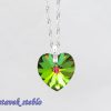 Ogrlica Kristalno srce zeleni vitraž z nastavkom s kristalom Swarovski® - Image 2