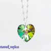 Ogrlica Kristalno srce zeleni vitraž z nastavkom s kristalom Swarovski® - Image 3